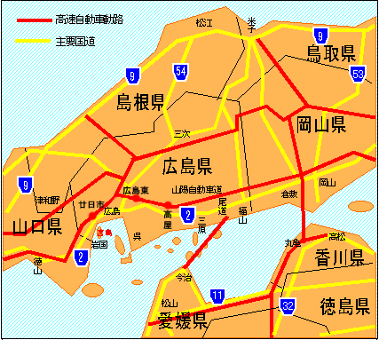 中国地方地図